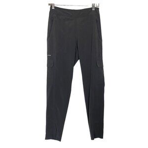 BASS Women Cargo Pull On Zip Pockets Pants Sz S Gray Hiking Fishing Outdoor 41-2
